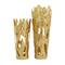 Set of 2" Gold Aluminum Contemporary Vases, 20" x 6" x 7"